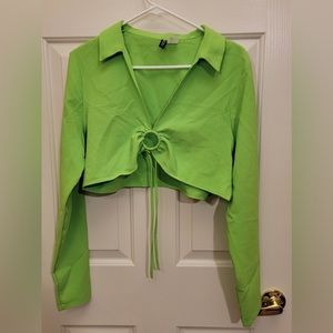 H&M Lime Green Long Sleeve Crop